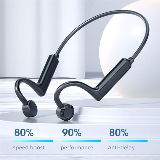 Treqa BT-32 Knochenleitung Bluetooth-Freisprecheinrichtung Kopfhörer Schwarz
