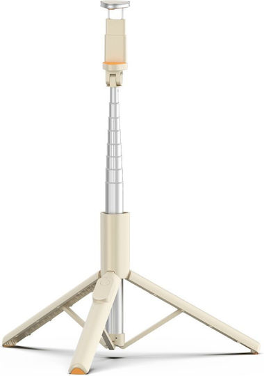 Tech-Protect L09s Selfie Stick Cell Phone Tripod Bluetooth Beige