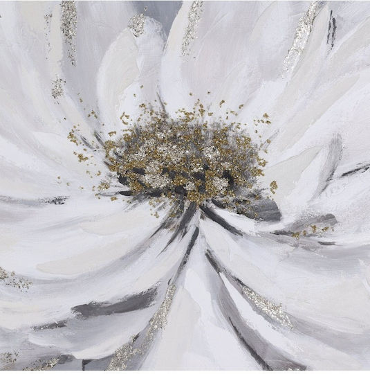 Canvas Painting White-Blue-Gold Flower Hand Painting Alaminos 423052 Eglo 423052