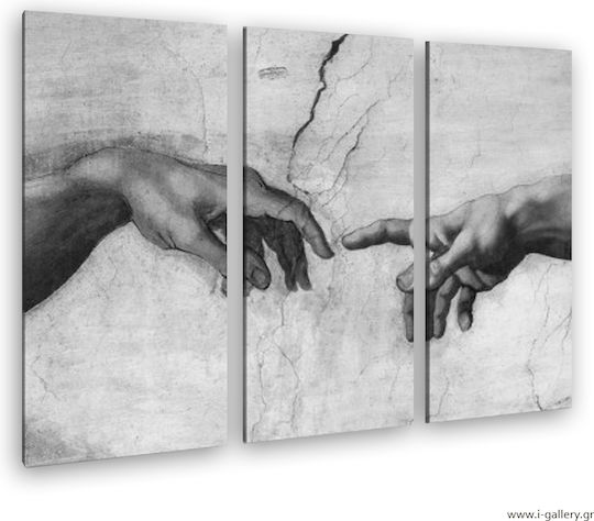 Πίνακας Καμβά Creation Adam Michelangelo Τρίπτυχος Προσφορα Τρίπτυχο 100x70 Cm 3τμχ 33x70cm