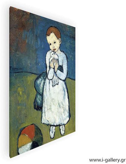 Painting Canvas Picasso Child Dove 50x70 Cm