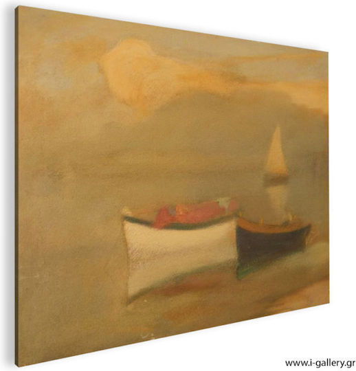 Painting Canvas Boats On The Shore Oikonomou Offer 60x40 Cm