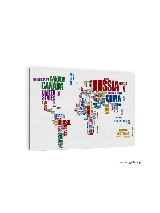Canvas Painting Map of Country Names “Offer” 40x30 Cm