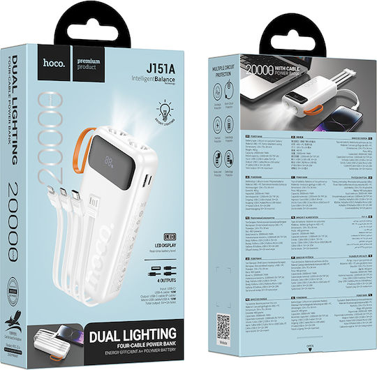 Hoco J151A Spirit Power Bank 20000mAh Λευκό