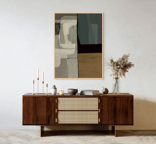 Gemälde Zitat Leinwand Neutral Grünes Abstrakt 35x50 cm