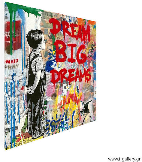Canvas Painting Dream Big Street Art 130x130 Cm