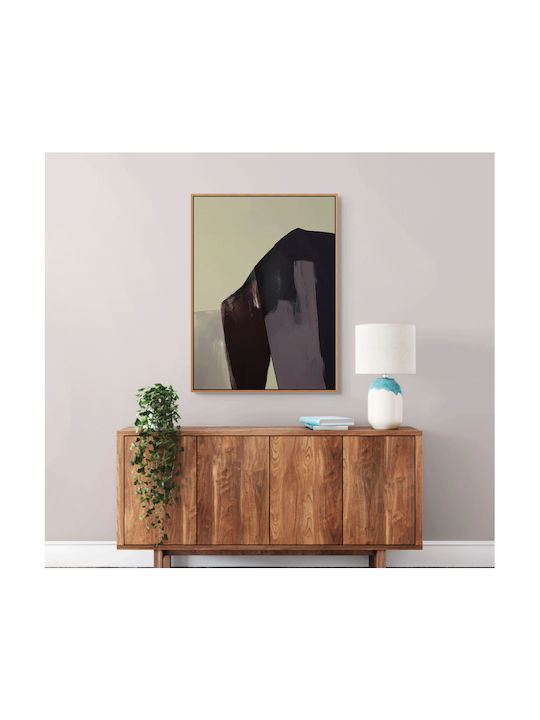 Gemälde Zitat Leinwand Beige Blau Welt 80x120 cm