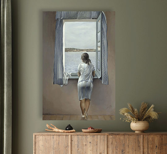 Painting Canvas Dali Figure At Window 60x90 Cm