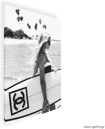Canvas Painting Lady At Beach 70x100 Cm