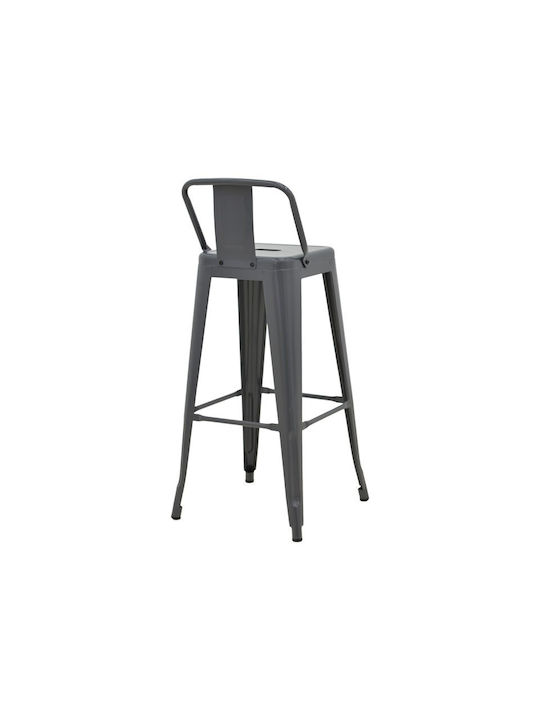 Табуретка Бар с гръбнак Метално Utopia Utopia Anthracite Shade 42x42x86бр