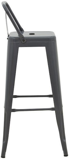 Stool Bar with Backrest Metallic Utopia Utopia Anthracite Shade 42x42x86cm