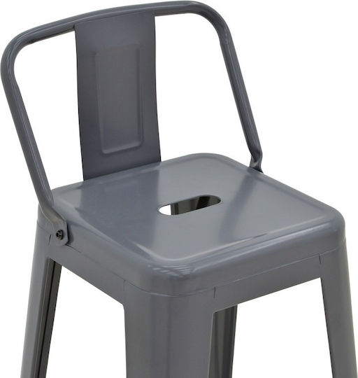 Stool Bar with Backrest Metallic Utopia Utopia Anthracite Shade 42x42x86cm