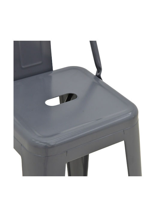 Табуретка Бар с гръбнак Метално Utopia Utopia Anthracite Shade 42x42x86бр