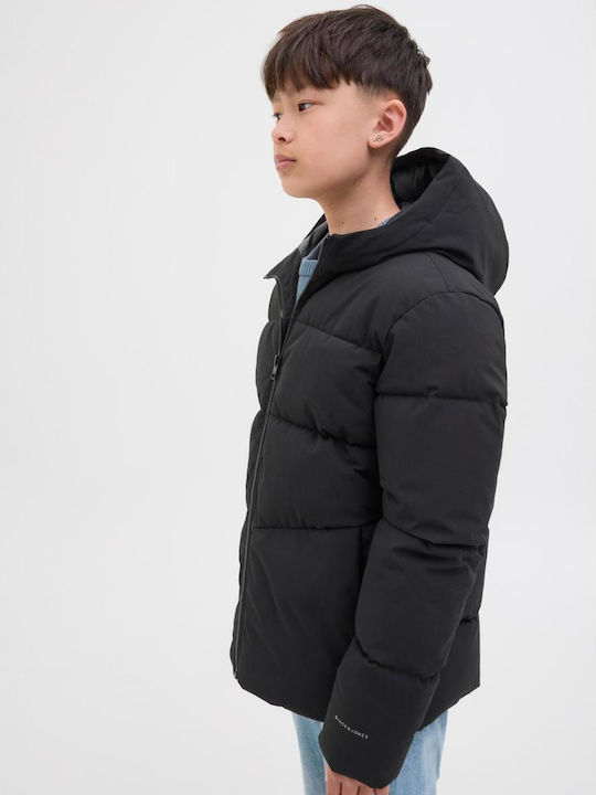 Kinder Steppjacke mit Futter & Kapuze Schwarz