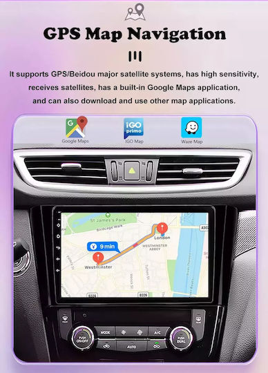 Auto-Audiosystem für Toyota Korolla 2006-2012 mit Touchscreen 9" Bluetooth USB Eingebautes Wi-Fi GPS Android Auto