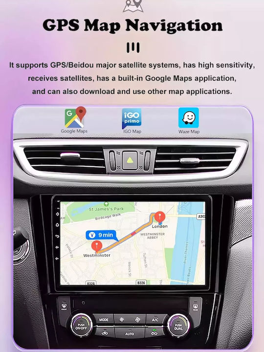 Auto-Audiosystem für Hyundai i20 2008-2012 (Bluetooth/USB/WiFi/GPS/Apple-Carplay/Android-Auto) mit Touchscreen 9"
