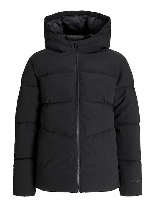 Kinder Steppjacke mit Futter & Kapuze Schwarz