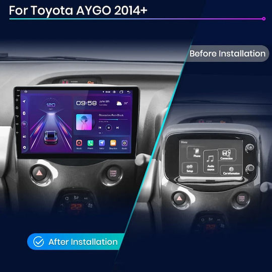 Ηχοσύστημα Αυτοκινήτου για Toyota Aygo 2014 (Bluetooth/USB/WiFi/GPS/Apple-Carplay/Android-Auto) με Οθόνη Αφής 9"