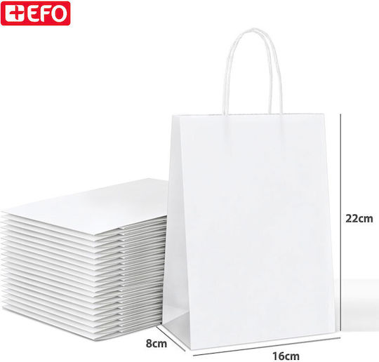+Efo Хартиена Чанта за Подарък Бяла 16x8x22см.