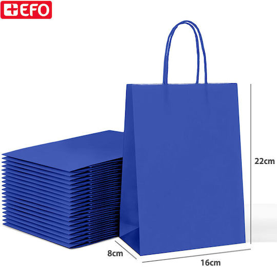 +Efo Χάρτινη Τσάντα για Δώρο Μπλε 16x8x22εκ.
