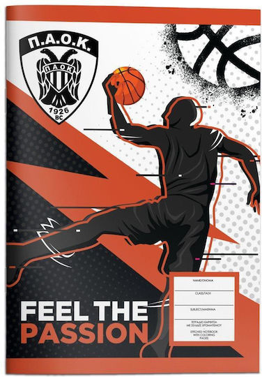 Diakakis Notebook Ruled B5 40 Sheets PAOK 1pcs (Μiscellaneous Designs)