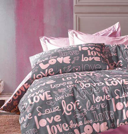 Dimcol Αγάπη Σετ Σεντόνια Μονά 160x240εκ. 299 Grey / Lila (3τμχ)