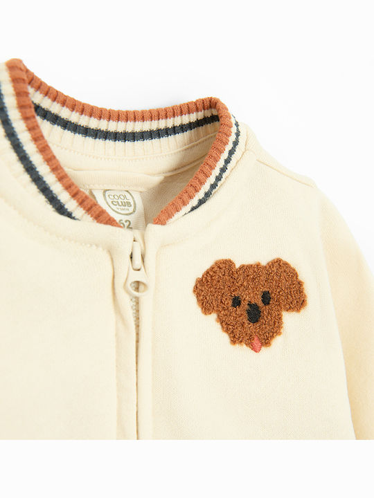 Kinder-Sweatshirt Strickjacke mit Kapuze Weiß