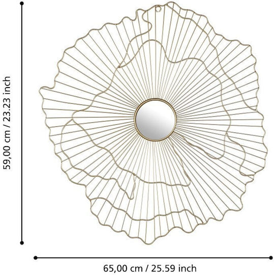Eglo Wall Mirror with Yellow Metallic Frame Diameter 65cm 1pcs