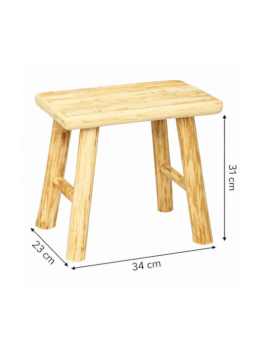 Living Room Wooden Woody Natural Stools 34x23x31cm