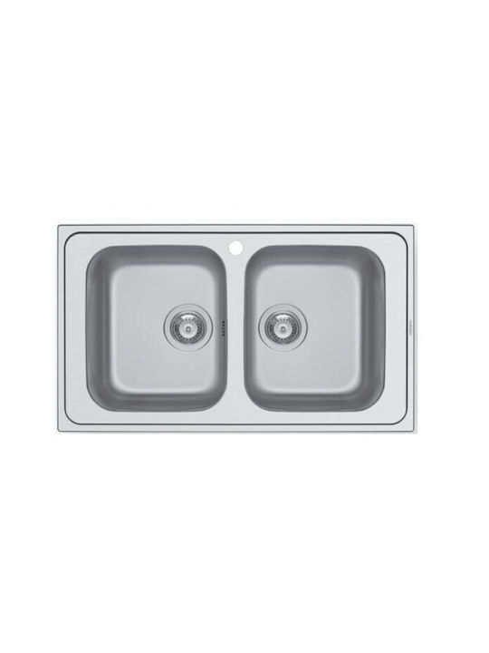 Maidtec Fedra 2B Ένθετος Νεροχύτης Inox Σατινέ Μ86xΠ50cm Ασημί