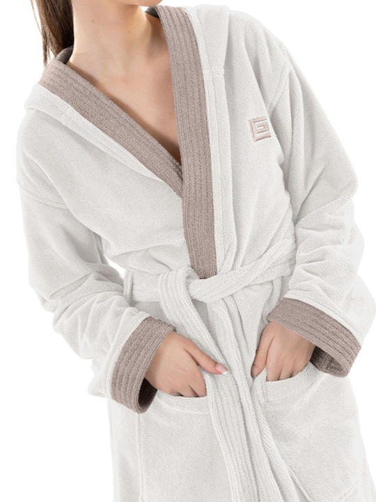 Guy Laroche Monogram Bathrobe with Hood Perla