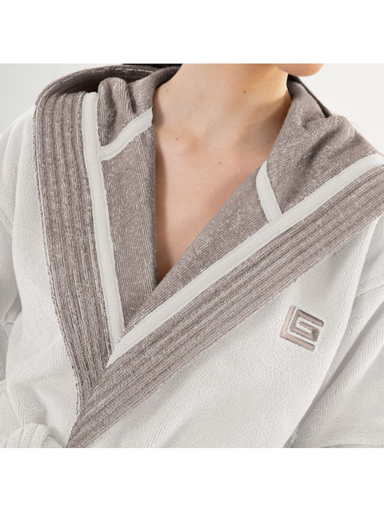 Guy Laroche Monogram Bathrobe with Hood Perla