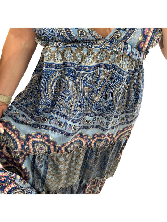 Dress with Ruffle Blue