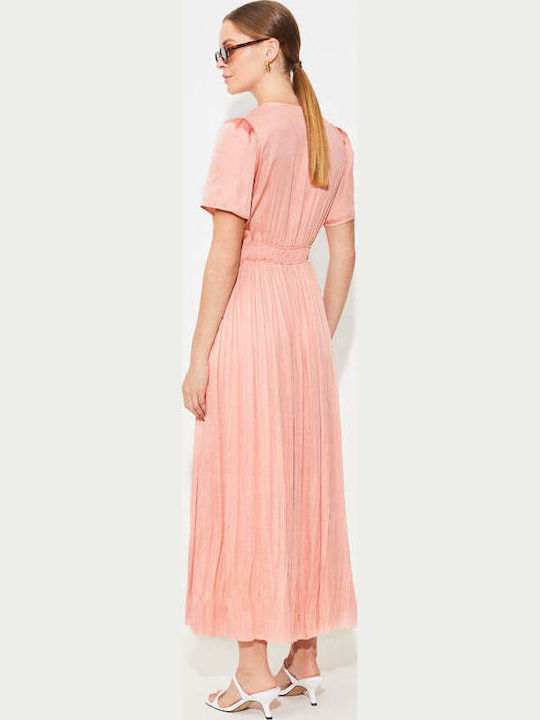 Sommer Midi Damenkleid Satin Rosa