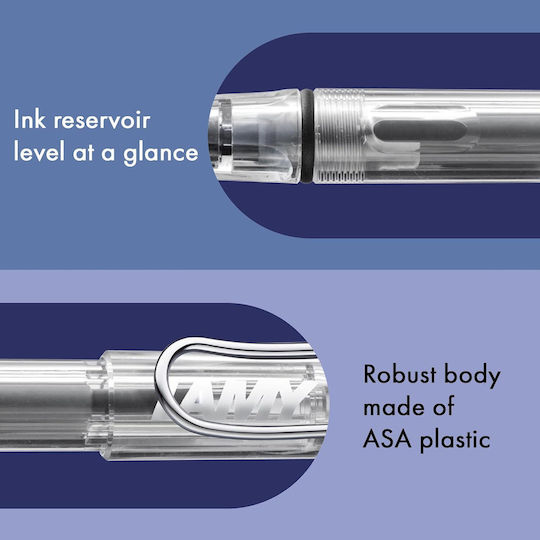 Lamy Vista 012 Stilou Extra Fine Transparent din Plastic