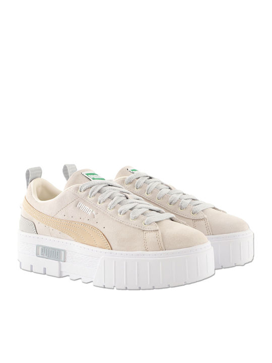 PUMA Mayze Luxe Flatforms Sneakers Beigen PUMA Mayze Luxe Flatforms Sneakers Beigen