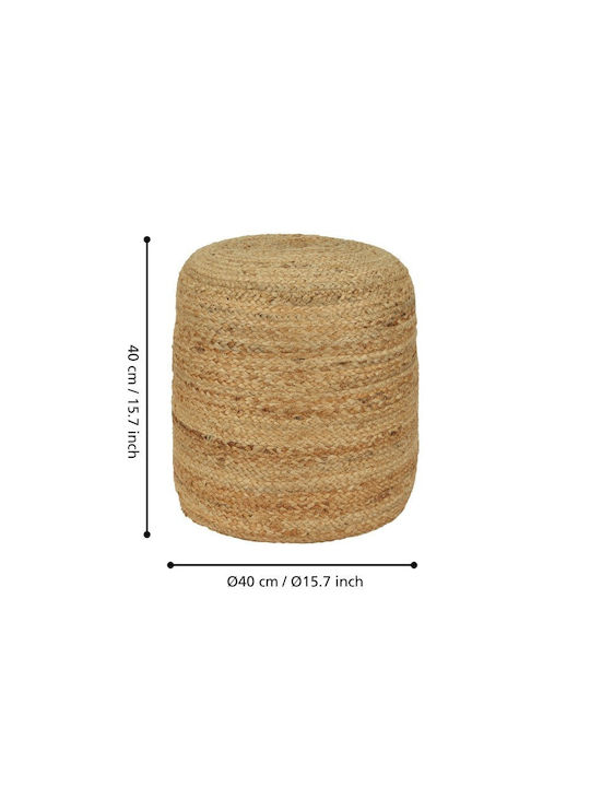 Stool Footstool Wicker Mashike Natural Utah 40x40x40cm