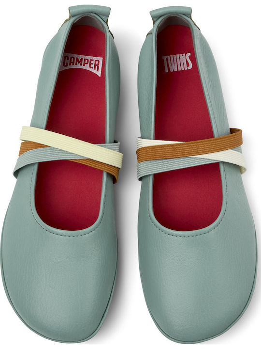 Leather Pointy Ballerinas Right Nina Green