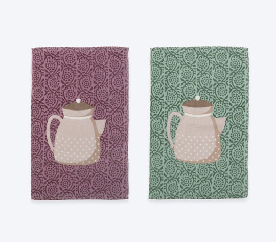 Nef-Nef Homeware Teapot Ποτηρόπανο σε Μωβ Χρώμα 40x60cm