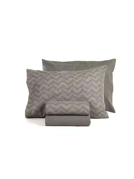 Nef-Nef Homeware Bettwäsche-Set Überdoppel Flanell 240x260cm. Otrando Green 4Stück