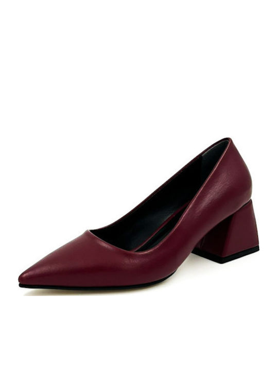 Pantofi cu toc Burgundy