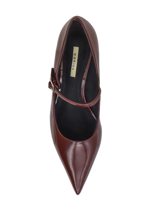 Women's Ballerina Shoes In Burgundy Colour