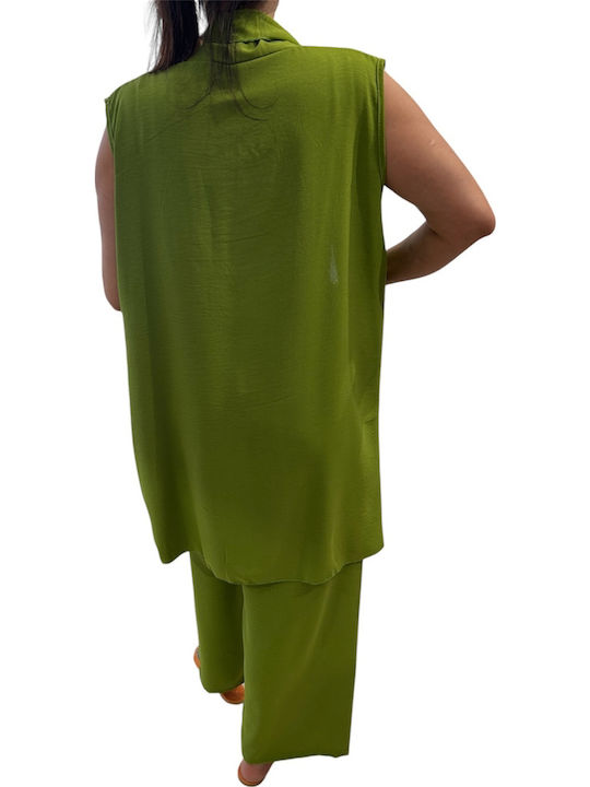 Women's Green Set with Pants with Elastic