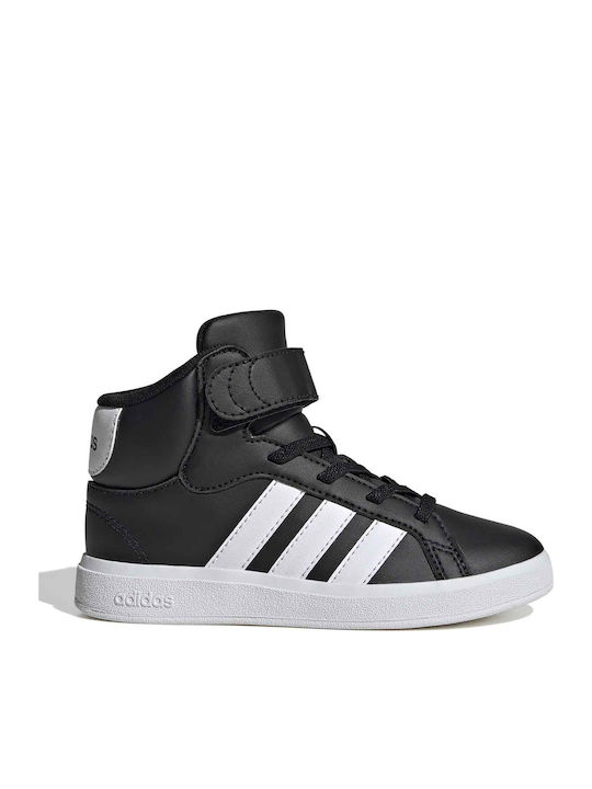 Grand Court Παιδικά Sneakers High με Σκρατς Μαύρα