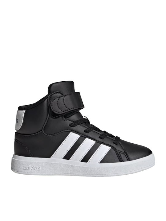 Grand Court Παιδικά Sneakers High με Σκρατς Μαύρα