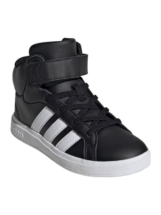 Grand Court Παιδικά Sneakers High με Σκρατς Μαύρα