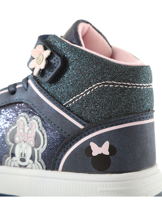 Minnie Mouse Kids Sneakers High with Scratch Navy Blue