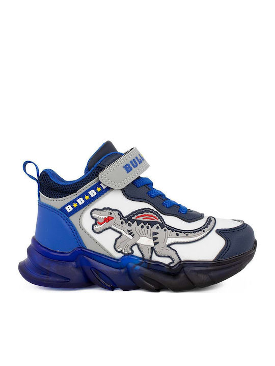 Kids Sneakers High with Scratch & Lights Blue