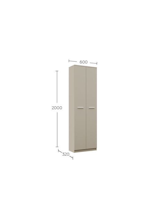 Ușă dublă Dulap de Haine Reno Cashmere 60x32x200cm
