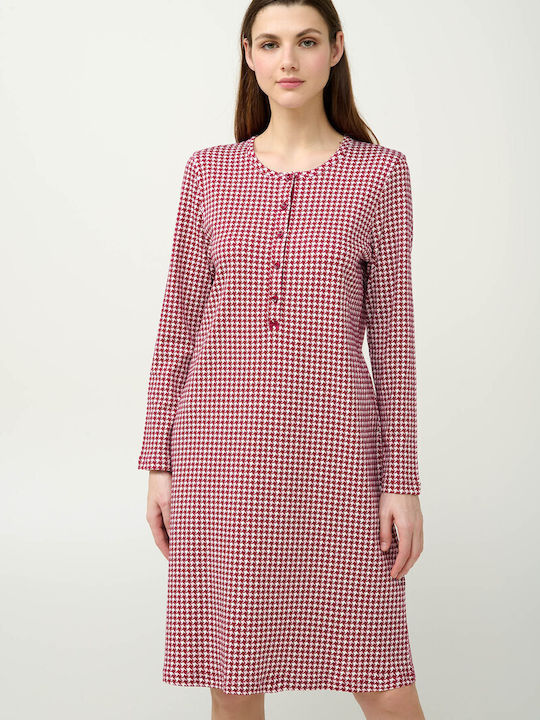Vamp Winter Damen Nachthemd Houndstooth